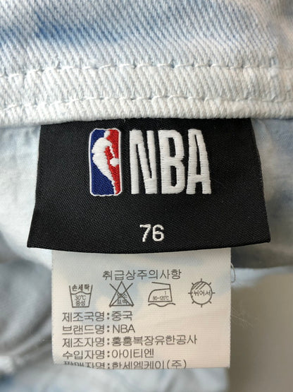 【中古品】【メンズ】 NBA エヌビーエー BLEACH DENIM SHORTS ブリーチ デニムショーツ メンズ ボトムス 157-260411-KS-28-min サイズ：76 カラー：ホワイト/ブルー 万代Net店