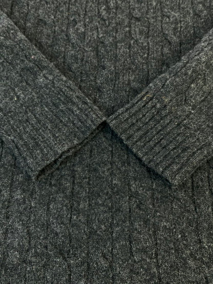 【現状渡し品】【メンズ】 WOOL KNIT ウール ニット セーター メンズ トップス 146-250321-em-33-min サイズ：L カラー：ダークグレー 万代Net店