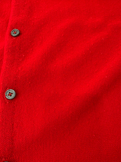【中古品】【メンズ】 IZOD アイゾッド 90S USA製 LS CARDIGAN 長袖 カーディガン メンズ 90年代 アメリカ製 ワンポイントロゴ 146-250316-em-16-min サイズ：L カラー：レッド 万代Net店