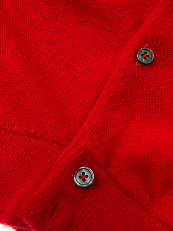 【中古品】【メンズ】 IZOD アイゾッド 90S USA製 LS CARDIGAN 長袖 カーディガン メンズ 90年代 アメリカ製 ワンポイントロゴ 146-250316-em-16-min サイズ：L カラー：レッド 万代Net店