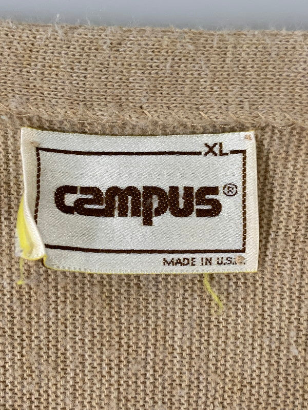【中古品】【メンズ】 CAMPUS キャンパス 80-90'S 80-90年代 カーディガン トップス 146-260409-SH-26-min サイズ：XL カラー：キャメル 万代Net店