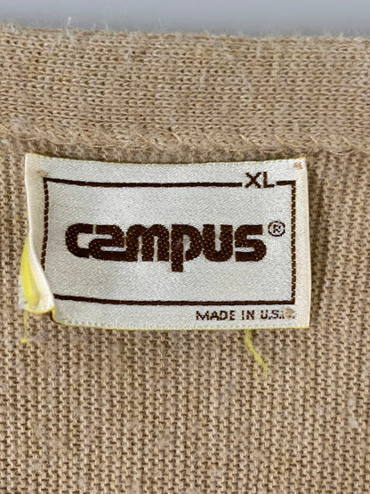【中古品】【メンズ】 CAMPUS キャンパス 80-90'S 80-90年代 カーディガン トップス 146-260409-SH-26-min サイズ：XL カラー：キャメル 万代Net店
