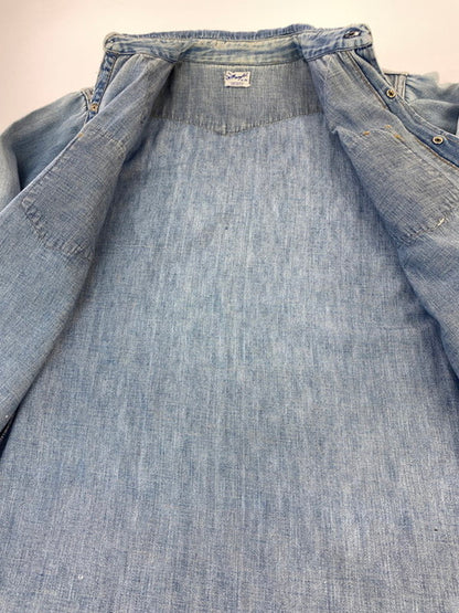 【現状渡し品】【メンズ】 60S DENIM SHIRT 60年代 デニムシャツ 長袖 メンズ トップス 146-250321-em-34-min カラー：インディゴブルー 万代Net店