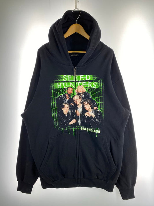 【中古品】【メンズ】 BALENCIAGA バレンシアガ SPEED HUNTERS ZIP UP HOODIE 19SS スピード ハンター ジップアップ フーディ パーカー メンズ トップス 141-250321-em-25-min サイズ：S カラー：ブラック 万代Net店
