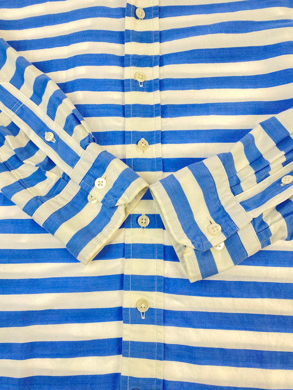 【中古品】【メンズ】 BRU NA BOINNE ブルーナボイン STRIPE SHIRT ストライプシャツ メンズ 長袖シャツ トップス 146-260410-KS-14-min サイズ：不明 カラー：ホワイト/ブルー 万代Net店