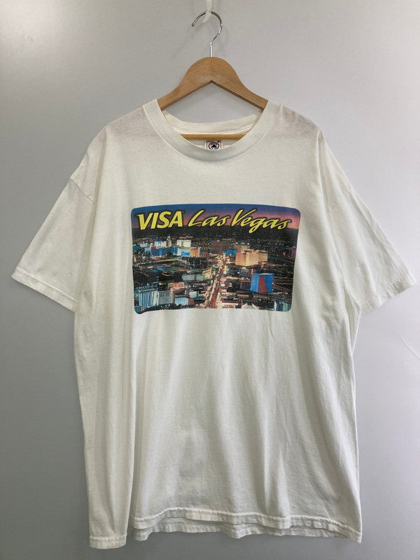 【現状渡し品】【メンズ】 DELTA デルタ 90'S VISA LAS VEGAS PRINT TEE Tシャツ トップス 146-250710-ks-112-min サイズ：XL カラー：ホワイト 万代Net店