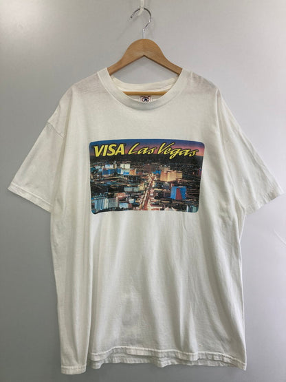【現状渡し品】【メンズ】 DELTA デルタ 90'S VISA LAS VEGAS PRINT TEE Tシャツ トップス 146-250710-ks-112-min サイズ：XL カラー：ホワイト 万代Net店