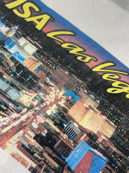 【現状渡し品】【メンズ】 DELTA デルタ 90'S VISA LAS VEGAS PRINT TEE Tシャツ トップス 146-250710-ks-112-min サイズ：XL カラー：ホワイト 万代Net店