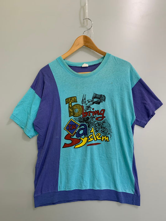 【現状渡し品】【メンズ】 NEW BODY ニューボディ PRINT TEE 70-80'S スプリング Tシャツ 70－80年代 半袖 メンズ トップス 146-250324-em-16-min サイズ：48 カラー：ブルー系 万代Net店