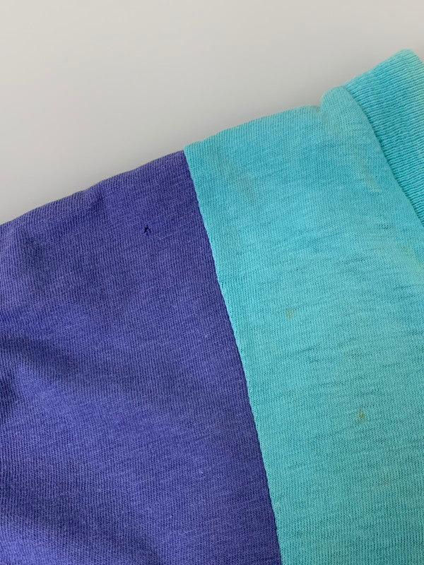 【現状渡し品】【メンズ】 NEW BODY ニューボディ PRINT TEE 70-80'S スプリング Tシャツ 70－80年代 半袖 メンズ トップス 146-250324-em-16-min サイズ：48 カラー：ブルー系 万代Net店