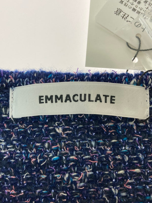【中古美品】【レディース】 EMMACULATE エマキュレイト ツイードライク ノーカラー ジャケット アウター 169-250729-AS-28-min サイズ：F カラー：ネイビー 万代Net店