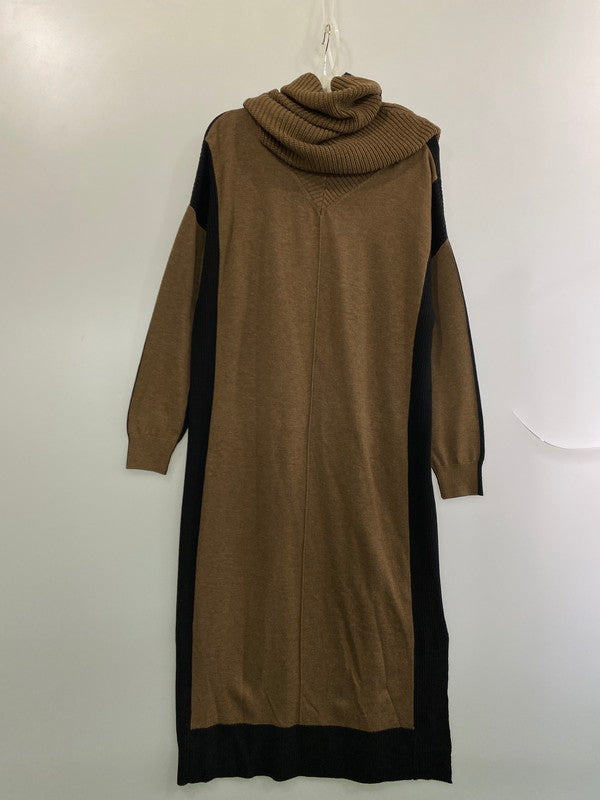 【中古美品】【レディース】 EN’DAY エンデイ バイカラー ニット ワンピース 8242-0214 レディース 170-251121-em-16-min カラー：ブラック/ブラウン 万代Net店