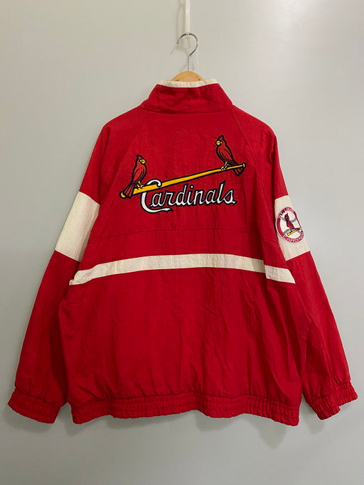 【中古品】【メンズ】 APEX ONE CARDINALS NYLON JACKET エイペックスワン ナイロンジャケット アウター 146-250331-yn-33-min サイズ：XL カラー：レッド 万代Net店