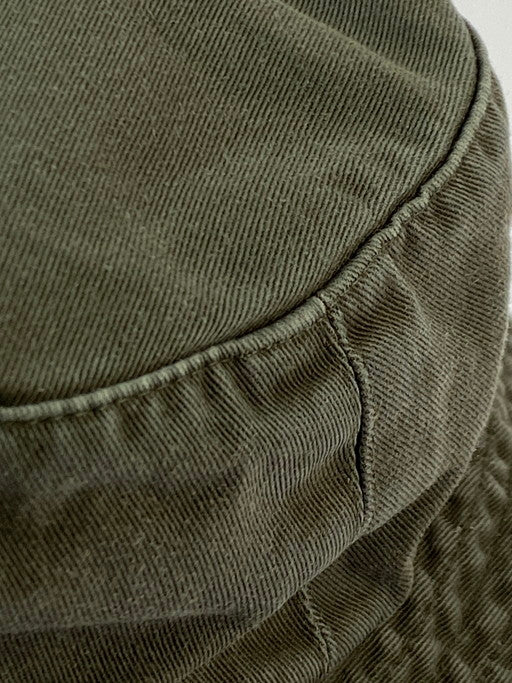 【現状渡し品】【メンズ/レディース】 STUSSY ステューシー 紺タグ 90S BUCKET HAT 帽子 バケットハット 185-250409-AS-11-min サイズ：LARGE/X-RARGE カラー：カーキ 万代Net店