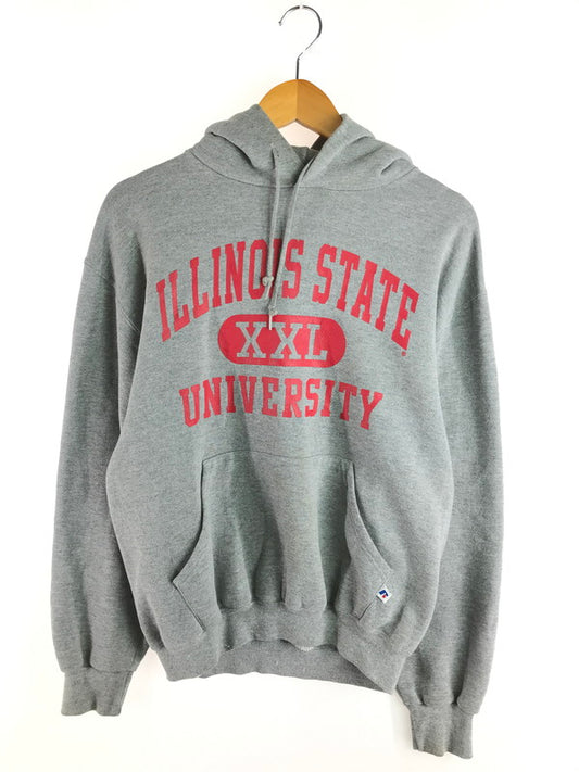 【現状渡し品】【メンズ】 RUSSEL ラッセル 90'S ILLINOIS STATE COLLEGE LOGO HOODIE カレッジ ロゴ フーディー プルオーバーパーカー 146-251027-na-03-tag サイズ：M カラー：グレー 万代Net店