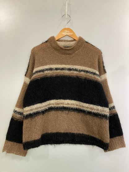 【中古品】【メンズ】 VINTAGE ヴィンテージ 推定60S MULTI BORDER MOHAIR KNIT ニット トップス 146-250326-ks-36-min サイズ：不明 カラー：ブラウン/ブラック/ホワイト 万代Net店