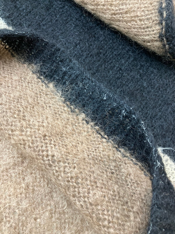 【中古品】【メンズ】 VINTAGE ヴィンテージ 推定60S MULTI BORDER MOHAIR KNIT ニット トップス 146-250326-ks-36-min サイズ：不明 カラー：ブラウン/ブラック/ホワイト 万代Net店