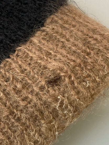 【中古品】【メンズ】 VINTAGE ヴィンテージ 推定60S MULTI BORDER MOHAIR KNIT ニット トップス 146-250326-ks-36-min サイズ：不明 カラー：ブラウン/ブラック/ホワイト 万代Net店