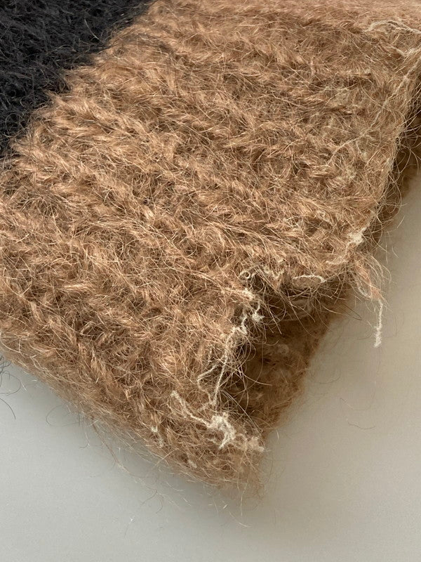 【中古品】【メンズ】 VINTAGE ヴィンテージ 推定60S MULTI BORDER MOHAIR KNIT ニット トップス 146-250326-ks-36-min サイズ：不明 カラー：ブラウン/ブラック/ホワイト 万代Net店