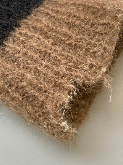 【中古品】【メンズ】 VINTAGE ヴィンテージ 推定60S MULTI BORDER MOHAIR KNIT ニット トップス 146-250326-ks-36-min サイズ：不明 カラー：ブラウン/ブラック/ホワイト 万代Net店