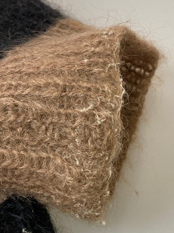 【中古品】【メンズ】 VINTAGE ヴィンテージ 推定60S MULTI BORDER MOHAIR KNIT ニット トップス 146-250326-ks-36-min サイズ：不明 カラー：ブラウン/ブラック/ホワイト 万代Net店