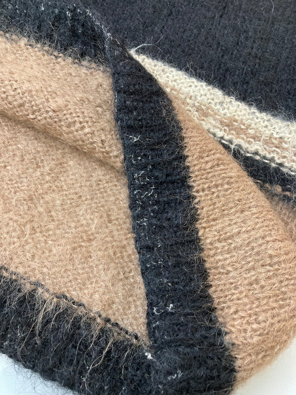 【中古品】【メンズ】 VINTAGE ヴィンテージ 推定60S MULTI BORDER MOHAIR KNIT ニット トップス 146-250326-ks-36-min サイズ：不明 カラー：ブラウン/ブラック/ホワイト 万代Net店