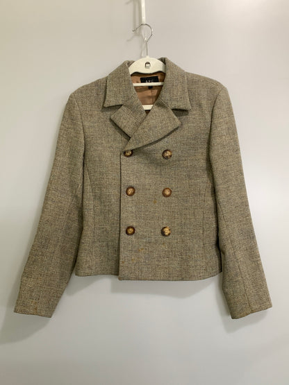 【中古品】【レディース】 A.P.C アーペーセー D-TK447 80S-90S初期 フランス製 WOOL JACKET ウールジャケット ヴィンテージ 上着 アウター 169-260812-hu-15-min サイズ：M カラー：ベージュ/ブラウン系 万代Net店