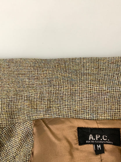 【中古品】【レディース】 A.P.C アーペーセー D-TK447 80S-90S初期 フランス製 WOOL JACKET ウールジャケット ヴィンテージ 上着 アウター 169-260812-hu-15-min サイズ：M カラー：ベージュ/ブラウン系 万代Net店