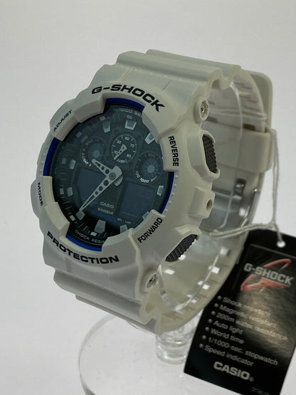 【中古美品】【メンズ】 G-SHOCK ジーショック GA-100B-7A アナデジ 樹脂バンド メンズ 腕時計 スポーツ カジュアル ２０気圧防水 196-250418-em-13-min カラー：ホワイト 万代Net店