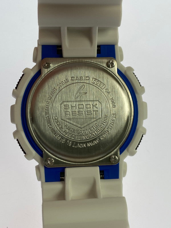 【中古美品】【メンズ】 G-SHOCK ジーショック GA-100B-7A アナデジ 樹脂バンド メンズ 腕時計 スポーツ カジュアル ２０気圧防水 196-250418-em-13-min カラー：ホワイト 万代Net店