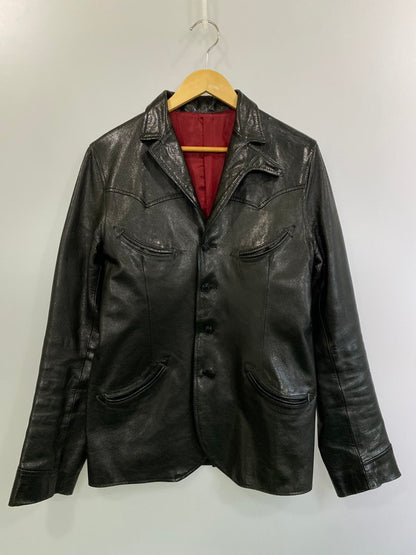 【現状渡し品】【メンズ】 WEST RIDE ウエストライド GOAT LEATHER JACKET ゴウトレザージャケット 145-250331-ks-09-min サイズ：40 カラー：ブラック 万代Net店