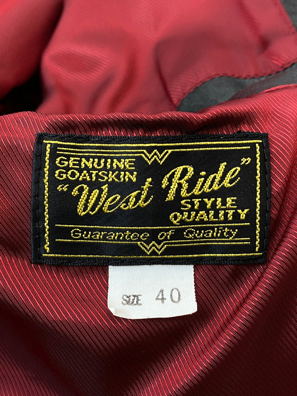 【現状渡し品】【メンズ】 WEST RIDE ウエストライド GOAT LEATHER JACKET ゴウトレザージャケット 145-250331-ks-09-min サイズ：40 カラー：ブラック 万代Net店