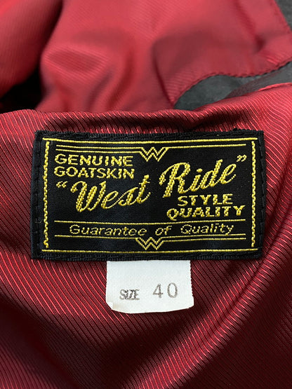 【現状渡し品】【メンズ】 WEST RIDE ウエストライド GOAT LEATHER JACKET ゴウトレザージャケット 145-250331-ks-09-min サイズ：40 カラー：ブラック 万代Net店
