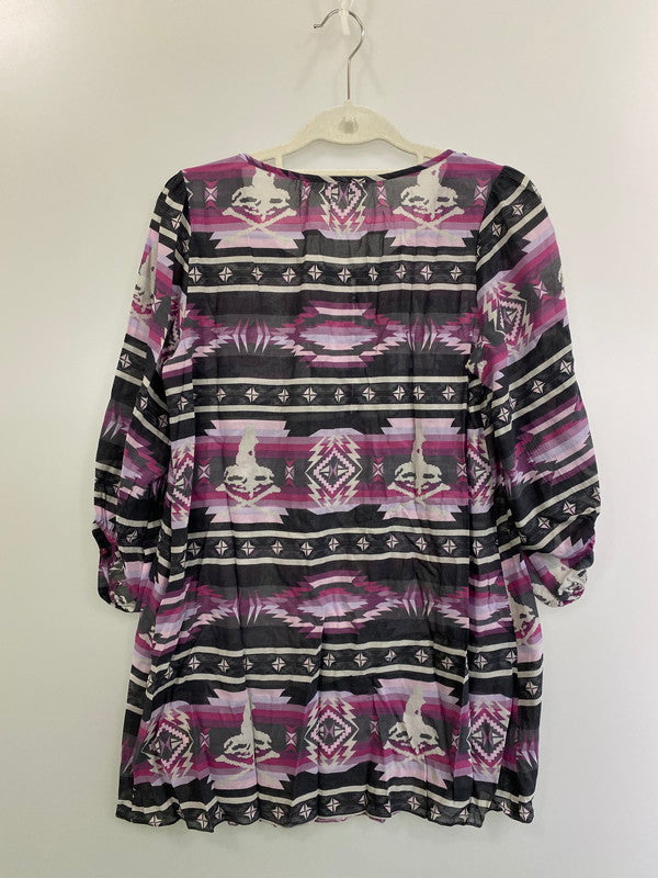 【中古美品】【レディース】 HYSTERIC GLAMOUR ヒステリックグラマー 0112AH04 スカル レーヨン 総柄 ブラウス トップス 170-250406-ks-01-min サイズ：F カラー：マルチカラー 万代Net店