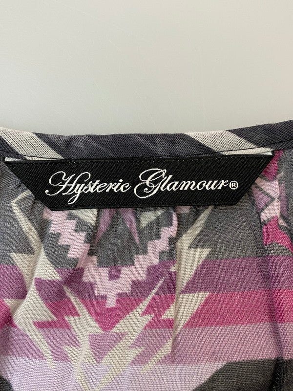 【中古美品】【レディース】 HYSTERIC GLAMOUR ヒステリックグラマー 0112AH04 スカル レーヨン 総柄 ブラウス トップス 170-250406-ks-01-min サイズ：F カラー：マルチカラー 万代Net店