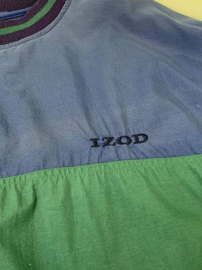 【中古品】【メンズ】 IZOD アイゾッド 90S LS NYLON PULLOVER ナイロン プルオーバー 146-260416-AS-28-min サイズ：L カラー：ネイビー/グリーン 万代Net店