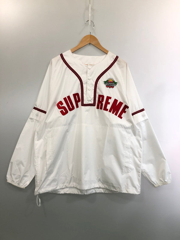 【中古品】【メンズ】 Supreme シュプリーム 22SS SNAP-OFF SLEEVE L S BASEBALL SHIRT 2022年春夏 スナップオフ スリーブ ロングスリーブ ベースボール シャツ メンズ 149-260411-KS-06-min サイズ：XL カラー：ホワイト 万代Net店