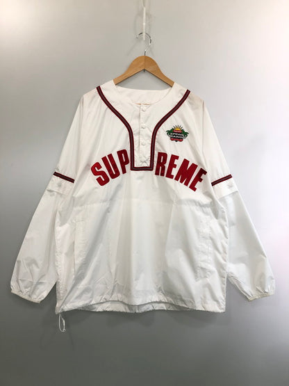 【中古品】【メンズ】 Supreme シュプリーム 22SS SNAP-OFF SLEEVE L S BASEBALL SHIRT 2022年春夏 スナップオフ スリーブ ロングスリーブ ベースボール シャツ メンズ 149-260411-KS-06-min サイズ：XL カラー：ホワイト 万代Net店