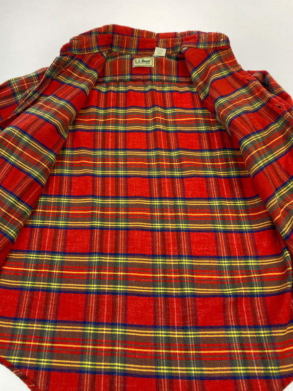 【現状渡し品】【メンズ】 L.L.Bean エルエルビーン 80S CHECK SHIRT チェックシャツ フランネル ロングスリーブ 146-250713-AS-4-min サイズ：S カラー：レッド系 万代Net店