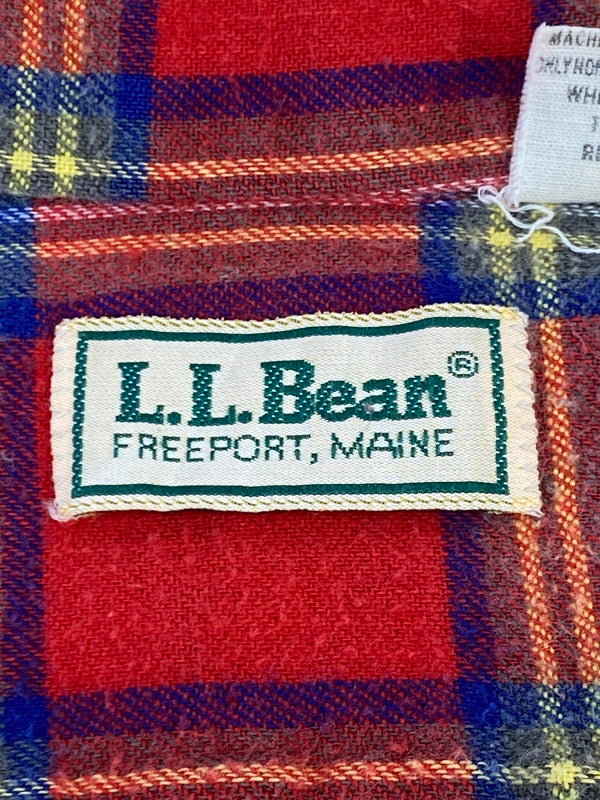 【現状渡し品】【メンズ】 L.L.Bean エルエルビーン 80S CHECK SHIRT チェックシャツ フランネル ロングスリーブ 146-250713-AS-4-min サイズ：S カラー：レッド系 万代Net店
