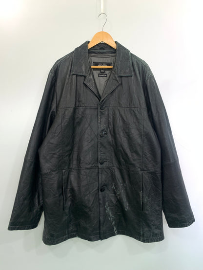 【現状渡し品】【メンズ】 WILSONS LEATHER PELLE STUDIO ウィルソンズ レザー ペレ スタジオ LEATHER JACKET レザージャケット アウター 146-260619-jt-28-min サイズ：2XL カラー：ブラック 万代Net店