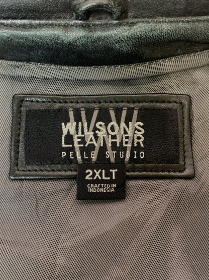 【現状渡し品】【メンズ】 WILSONS LEATHER PELLE STUDIO ウィルソンズ レザー ペレ スタジオ LEATHER JACKET レザージャケット アウター 146-260619-jt-28-min サイズ：2XL カラー：ブラック 万代Net店