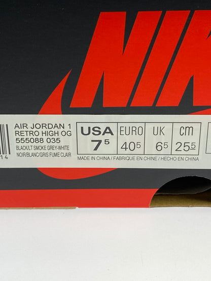 【中古美品】【メンズ/レディース】 NIKE ナイキ 555088-035 AIR JORDAN 1 RETRO HIGH OG SHADOW2.0 靴 シューズ スニーカー 160-250401-AS-7-min サイズ：25.5cm カラー：BLACK/SMOKE GREY 万代Net店