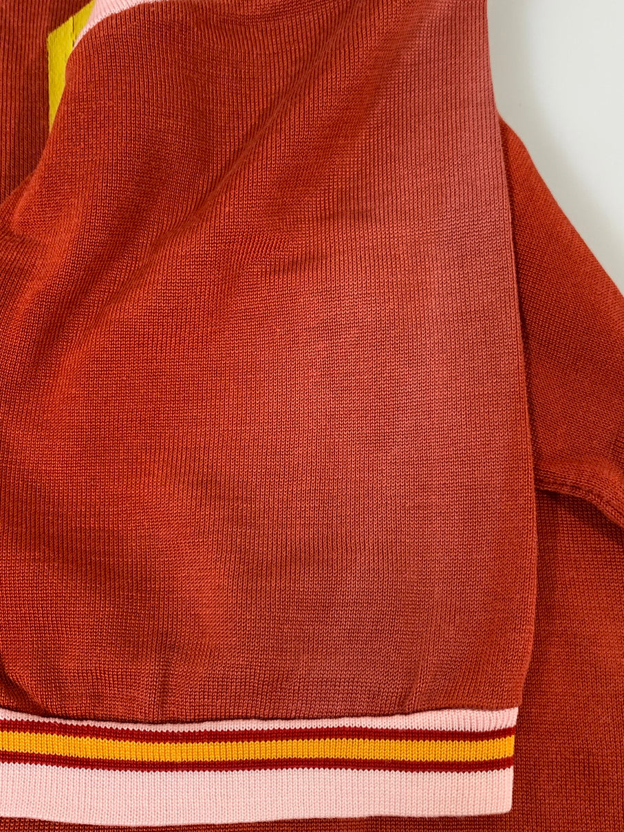 【中古品】【メンズ】 KNITTING MILLS ニッティングミルズ 60'S FOOTBALL SHIRT 60年代 フットボール シャツ 半袖 メンズ トップス 146-250330-em-07-min サイズ：L カラー：オレンジ系 万代Net店