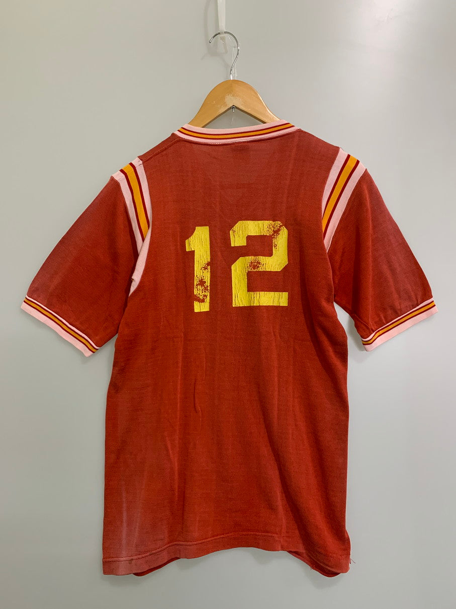 【中古品】【メンズ】 KNITTING MILLS ニッティングミルズ 60'S FOOTBALL SHIRT 60年代 フットボール シャツ 半袖 メンズ トップス 146-250330-em-07-min サイズ：L カラー：オレンジ系 万代Net店