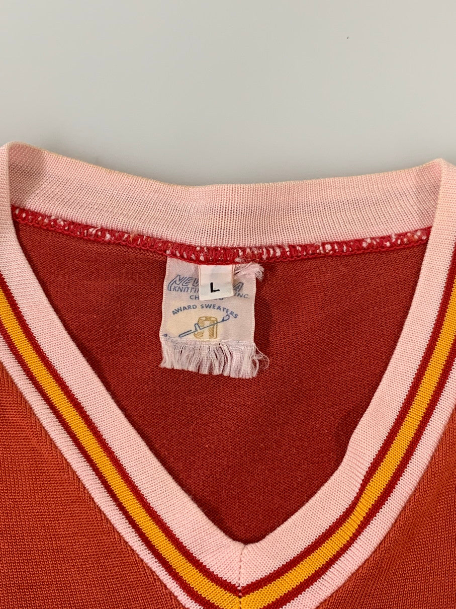 【中古品】【メンズ】 KNITTING MILLS ニッティングミルズ 60'S FOOTBALL SHIRT 60年代 フットボール シャツ 半袖 メンズ トップス 146-250330-em-07-min サイズ：L カラー：オレンジ系 万代Net店