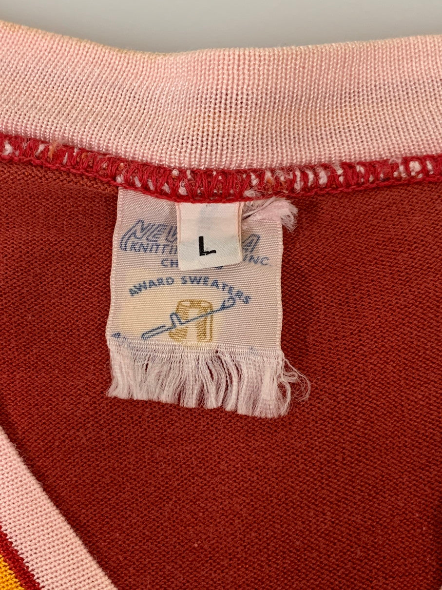 【中古品】【メンズ】 KNITTING MILLS ニッティングミルズ 60'S FOOTBALL SHIRT 60年代 フットボール シャツ 半袖 メンズ トップス 146-250330-em-07-min サイズ：L カラー：オレンジ系 万代Net店
