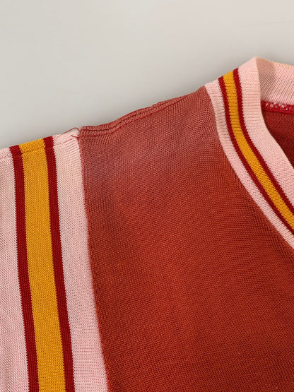 【中古品】【メンズ】 KNITTING MILLS ニッティングミルズ 60'S FOOTBALL SHIRT 60年代 フットボール シャツ 半袖 メンズ トップス 146-250330-em-07-min サイズ：L カラー：オレンジ系 万代Net店