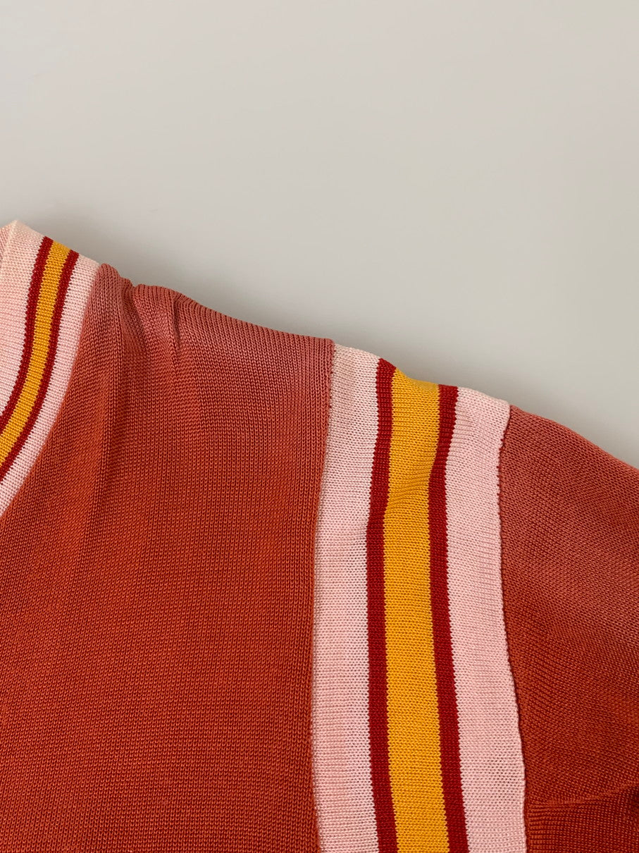 【中古品】【メンズ】 KNITTING MILLS ニッティングミルズ 60'S FOOTBALL SHIRT 60年代 フットボール シャツ 半袖 メンズ トップス 146-250330-em-07-min サイズ：L カラー：オレンジ系 万代Net店