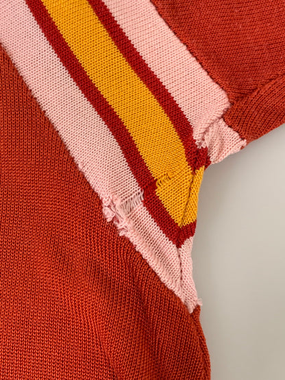 【中古品】【メンズ】 KNITTING MILLS ニッティングミルズ 60'S FOOTBALL SHIRT 60年代 フットボール シャツ 半袖 メンズ トップス 146-250330-em-07-min サイズ：L カラー：オレンジ系 万代Net店